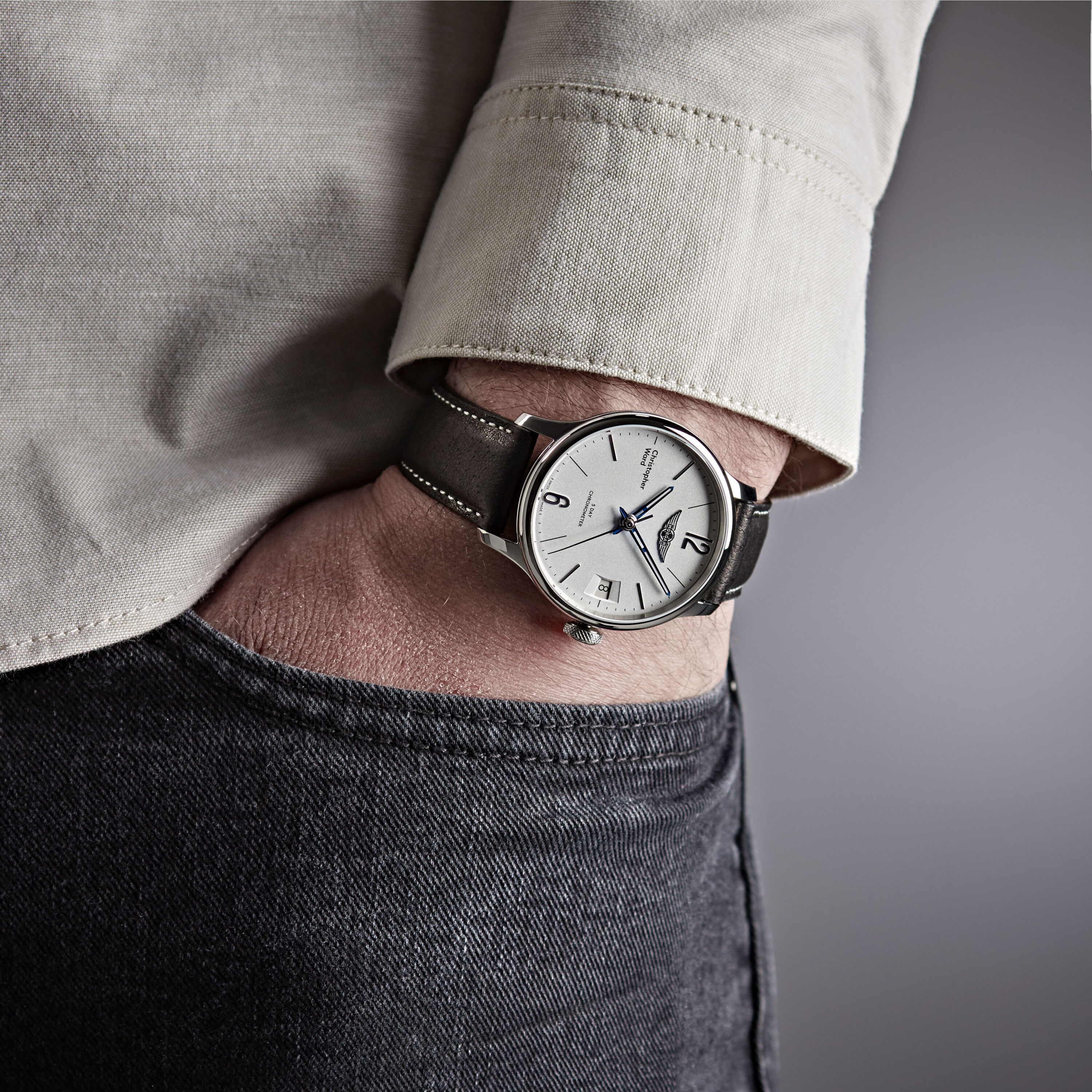 christopher ward leather strap