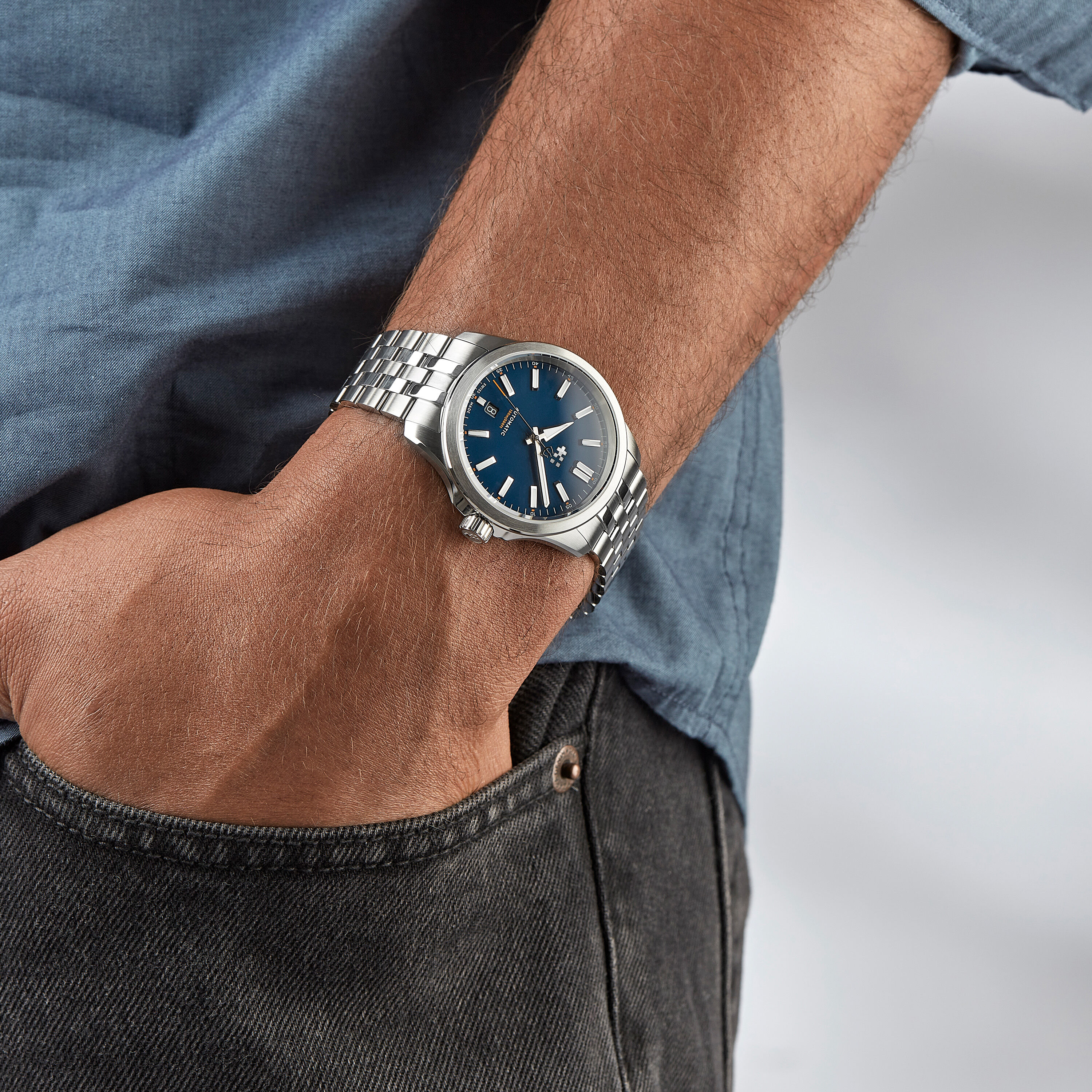 Steel hr 36mm sapphire store signature blue & silver