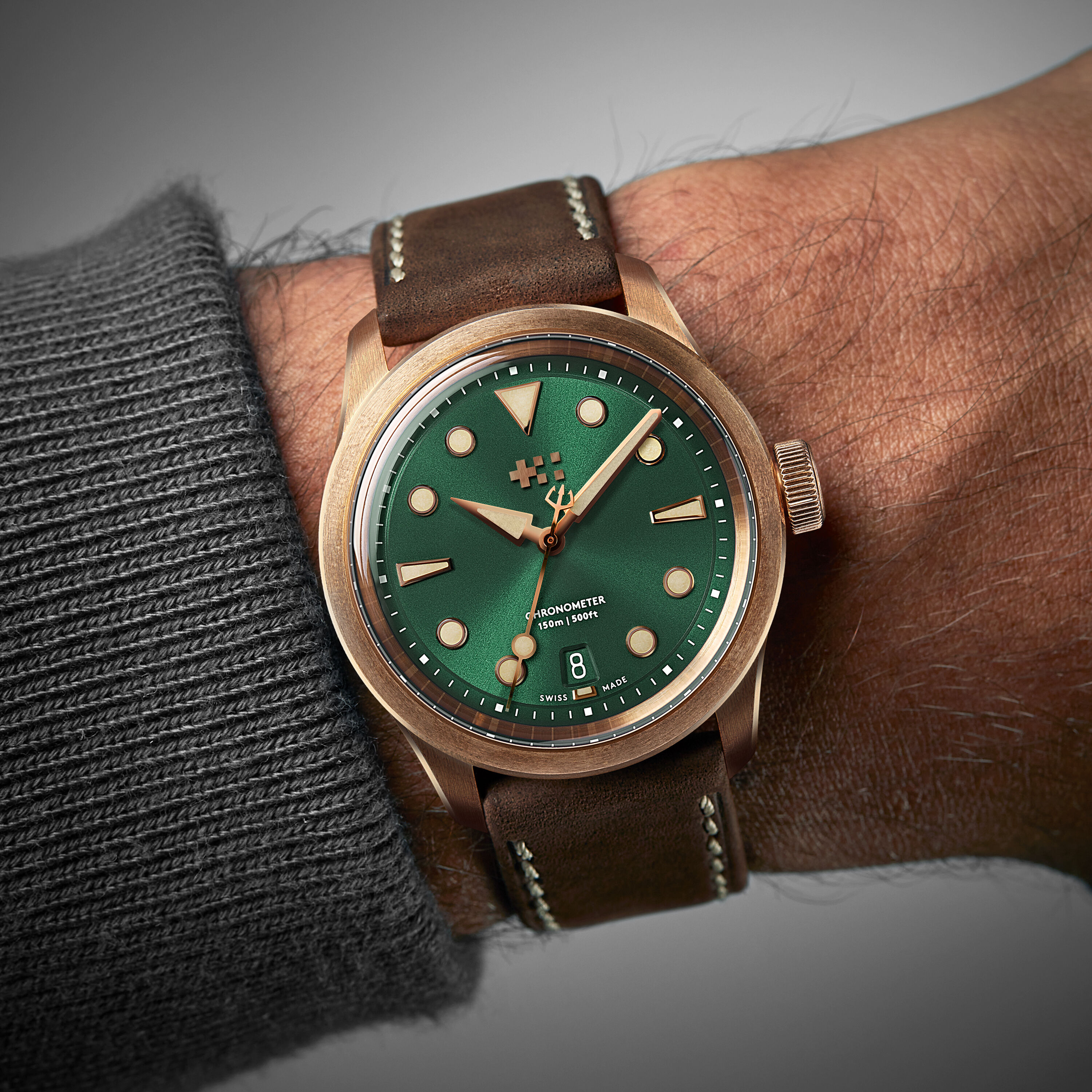 Green store bronze watch