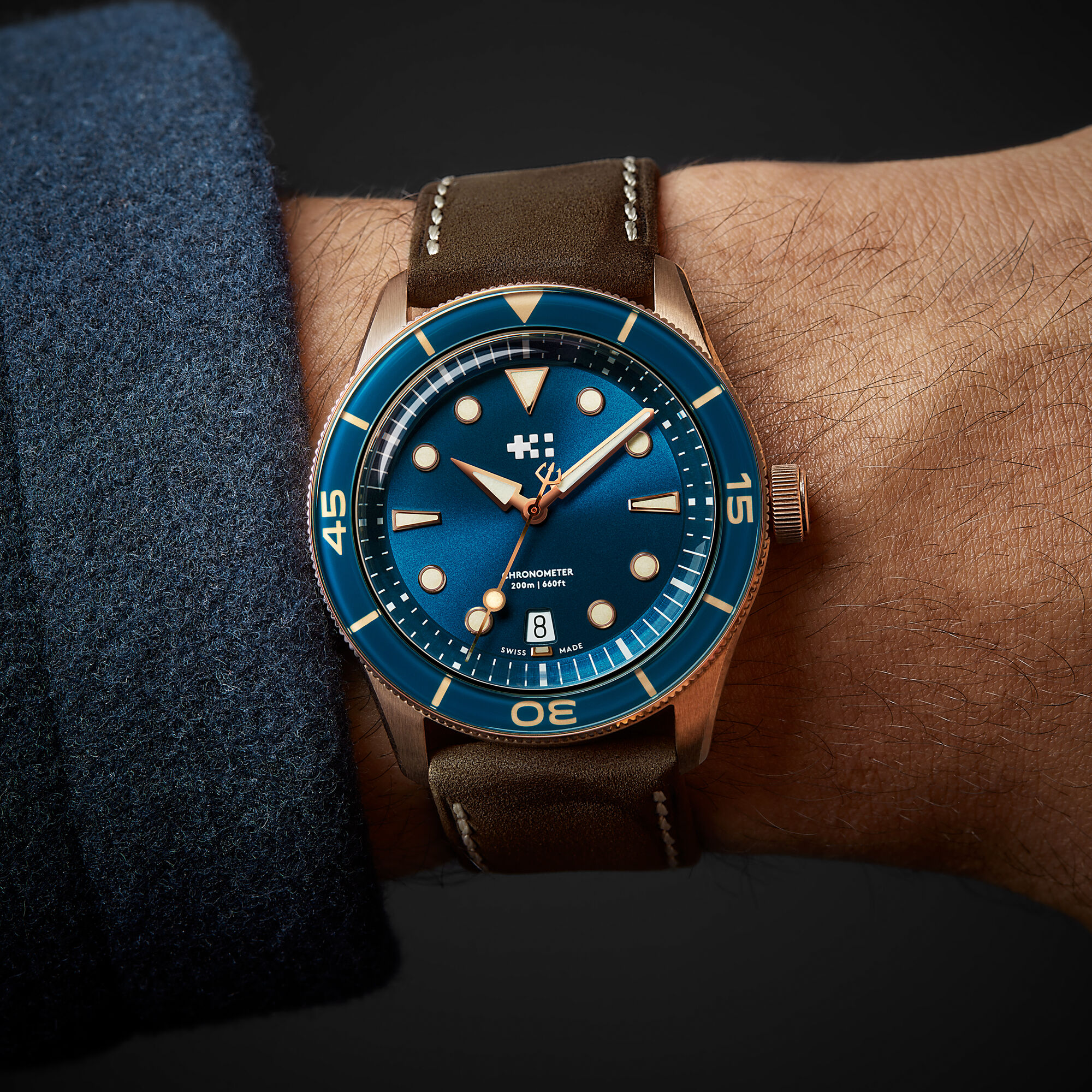 Ward C65 Christopher Ward Blue Watch C65 Aquitaine Bronze COSC