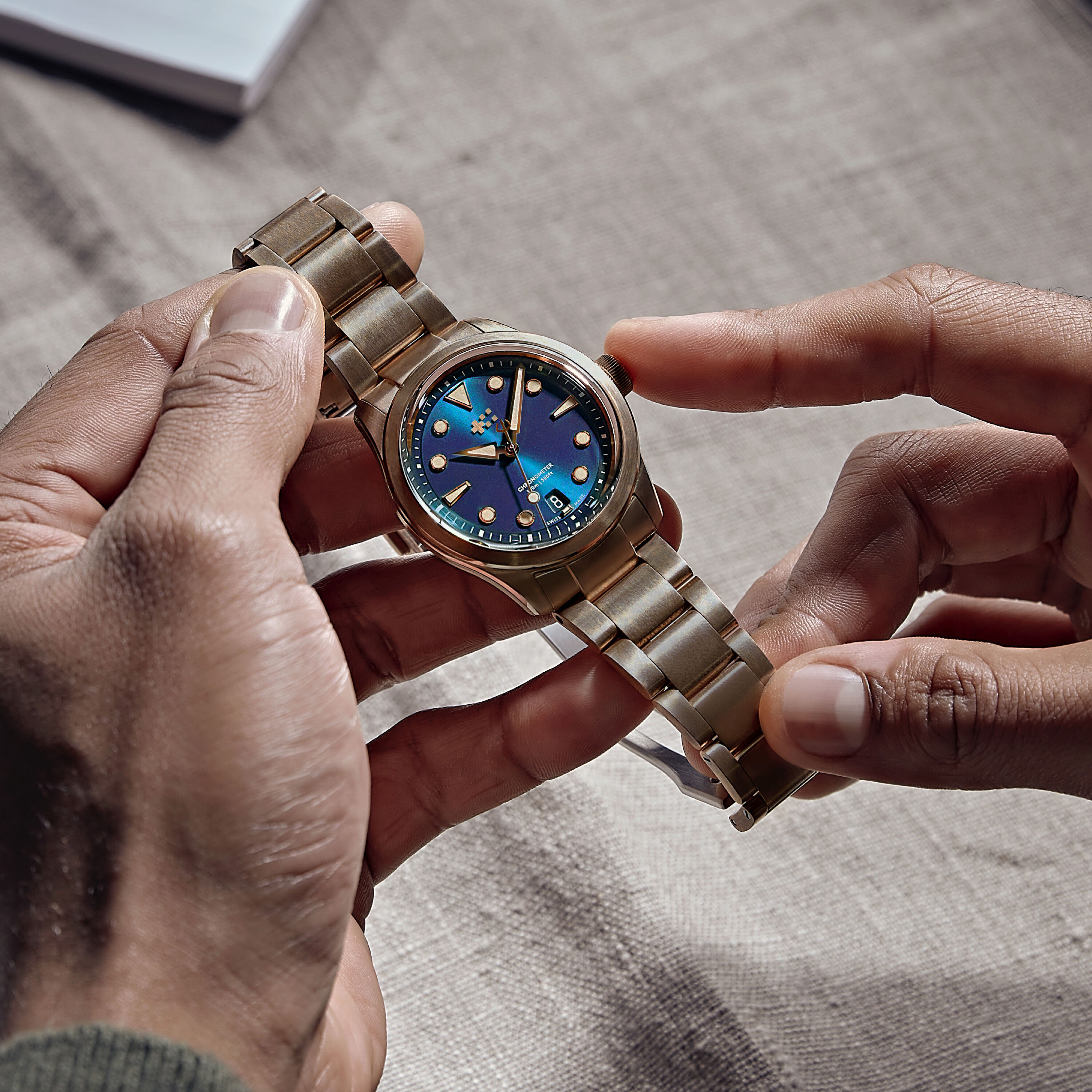 C65 Dune Bronze COSC Patinated Christopher Ward