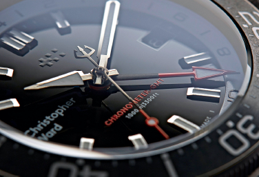 a luminescent Christopher Ward watchface
