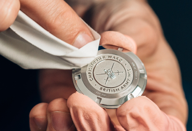 a luminescent Christopher Ward watchface