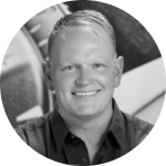 Black and white photo of Mike Pearson